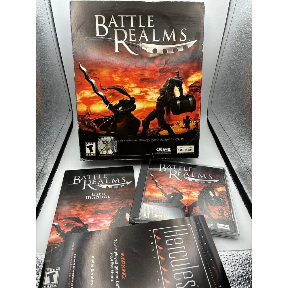 Battle Realms by Ubisoft - Big Box PC, 2001 Complete CIB w/ Manual and Inserts